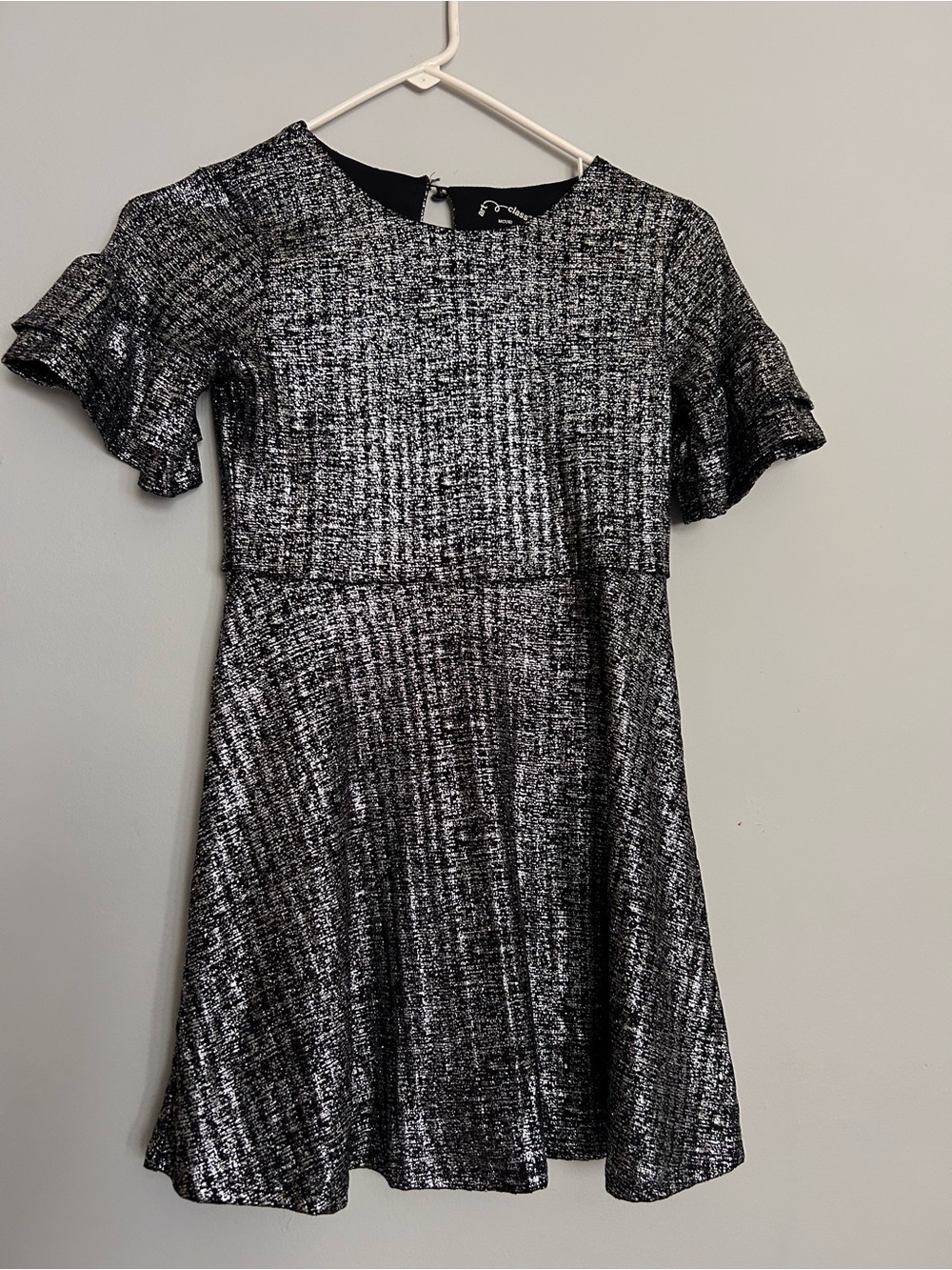 Girls art class size M (7/8) black shiny dress